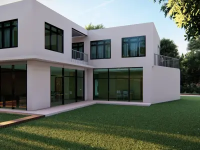 L Shape 3D House Model Low-poly 3D model