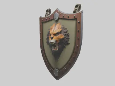 Hangingshielddispla 1 Low-poly 3D model