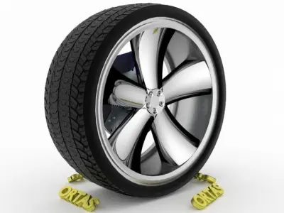 ORTAS CAR WHEEL RIM 91 GAME READY WHEEL RIM TIRE 3D model