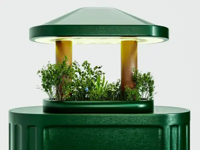 Verdea night lamp with planter 3D model