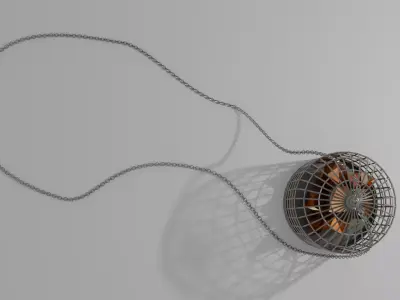 Crystal Cage neckless Low-poly 3D model