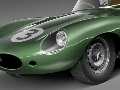 Jaguar D Type Longnose 1954 3D model