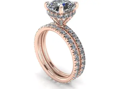 Pav Set Woman Wedding Ring 3D print model purchase