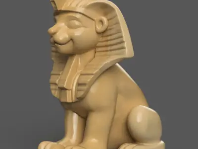 Cute Pharaoh Cat 3D Model Fun Egyptian Decoration STL 3D print model