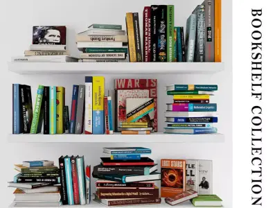Bookshelf collection 01 Low-poly 3D model