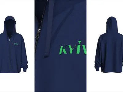 Men Zipper Hoodie  3D model