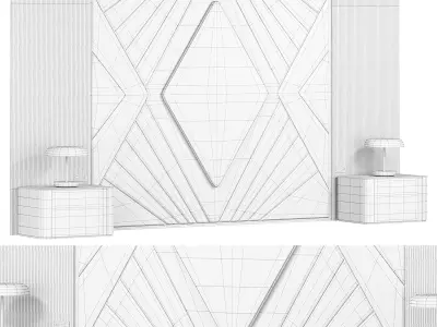 Wall Composition Bedroom 01 3D model
