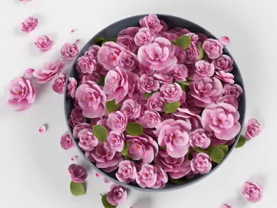 Platter flowers 3D model