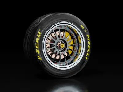 Ferrari Car Wheel Model and PBR Texture 3D model