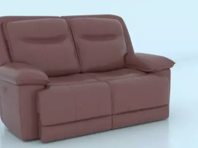 2 seater power recliner sofa Low-poly 3D model