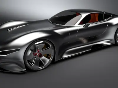 3D mercedes futuristic sports car Low-poly 3D model