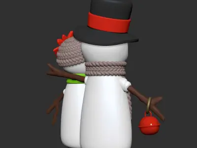 Snow boy  snow girl - Christmas Ver 1 3D print model