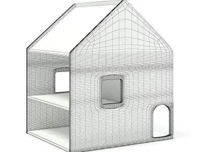 House Shape Shelf with Blackboard 3D model