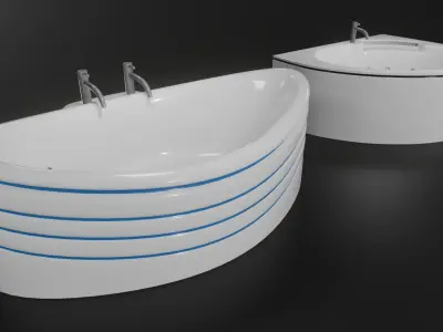 2 Luxury Jacuzzi Low-poly 3D model