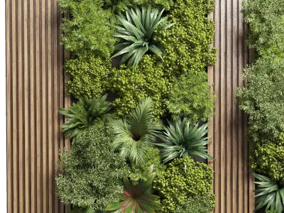 Fitowall Wood frame Vertical graden wall decor bax 3D model