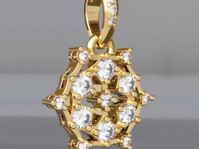 Round Pendant with Brilliants 3D print model