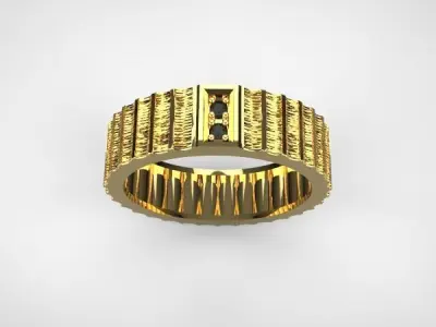 Serrated Ring wedding band Textured Lazer 3d Printed 3D model