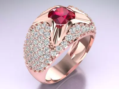 Diamond Ring  - GN132 3D print model