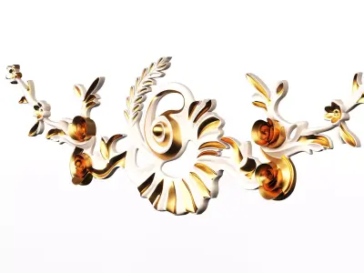 Carving Plaster Molding Decoration Teatable Low-poly 3D model