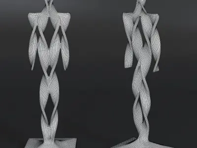 twist man decor for interior and 3d prind Low-poly 3D model