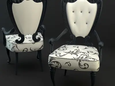 Luxury Art Nouveau Chair 298P 3D model