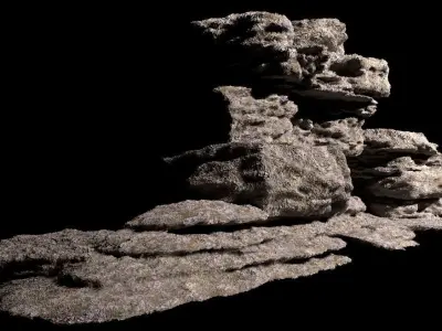 BoulderStone rock formation Free low-poly 3D model