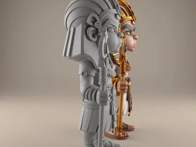Fun Pharaoh Action Figure STL for 3D Printing 3D print model
