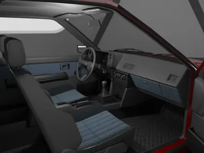 1980s Classic Car Fully Featured Low-poly 3D model