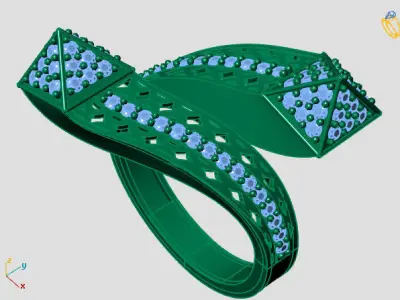 Two Head Women Ring 3DM Womens Ring 3d models 3D print model 3D print model 17