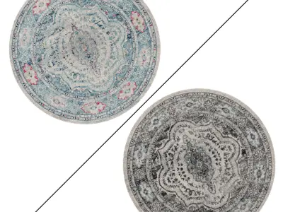 Round Rug Set 162 3D model