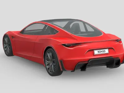 Tesla Roadster Low-poly 3D model