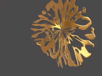 Abstract Sculpture Flower Bronze  3D model