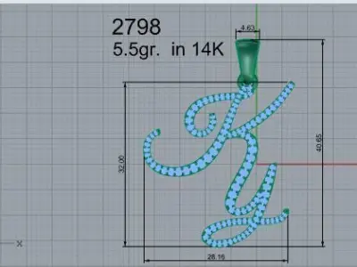 Ky Diamond Pendant 2798 3D print model