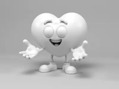 Funny heart 3D print model