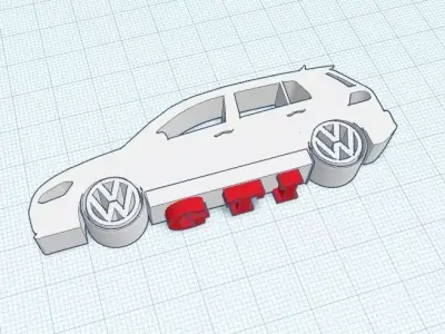 GTI 7 keychain 3D print model