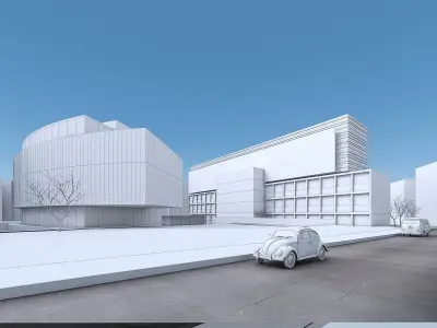 Campus Buildings Set 02  Low-poly 3D model