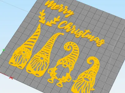 MERRY CHRISTMAS WALL DECORATION 3D print model