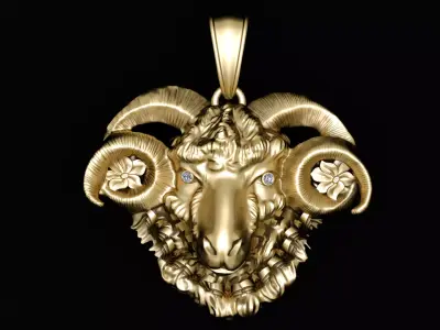 SHEEP FACE PENDANT 3D PRINTABLE MODEL  3D print model