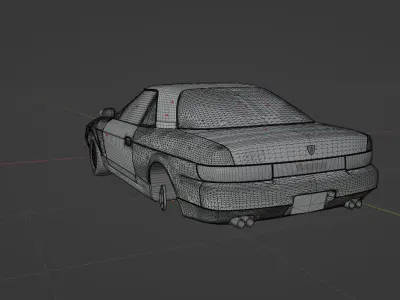 Mazda Eunos Cosmo 1990 with interior Low-poly 3D model