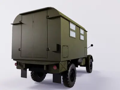 GAZ-63 car with insulated kung mod 1960 year Low-poly 3D model