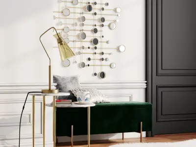 Ottoman with decor set 3D model