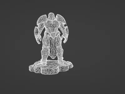 Ancient Guardian Stone Statue 3D model
