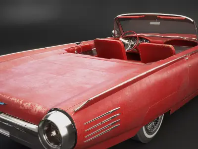 Thunderbird 1961 Convertible Used Low-poly 3D model