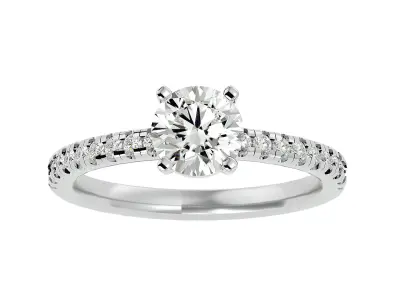 Solitaire ring model 3D print model 6