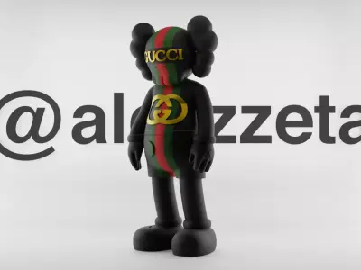 Kaws GUCCI Textured Low-poly 3D model