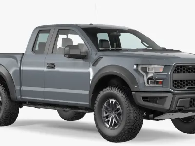 Pickup Truck Grey 3D model