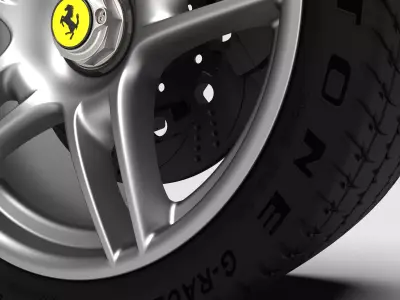 Ferrari Enzo rim wheel Tyre rear 13 x 19 BBS design 3D model