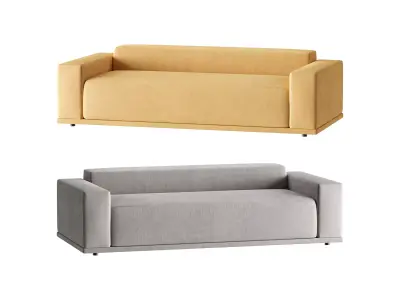 WHEAT PERFORMANCE VELVET SOFA 3D model