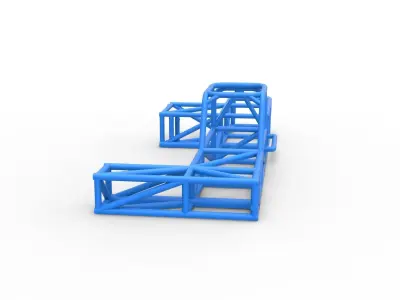 Frame of Supermodified rear engine race car Scale 1 to 25 3D print model