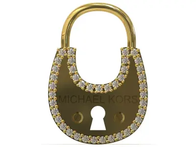 Diamond Padlock stl 3dm Pendant jp0359 3D print model